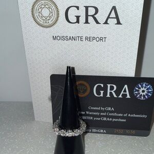 Elegant Moissanite Silver‎ Ring